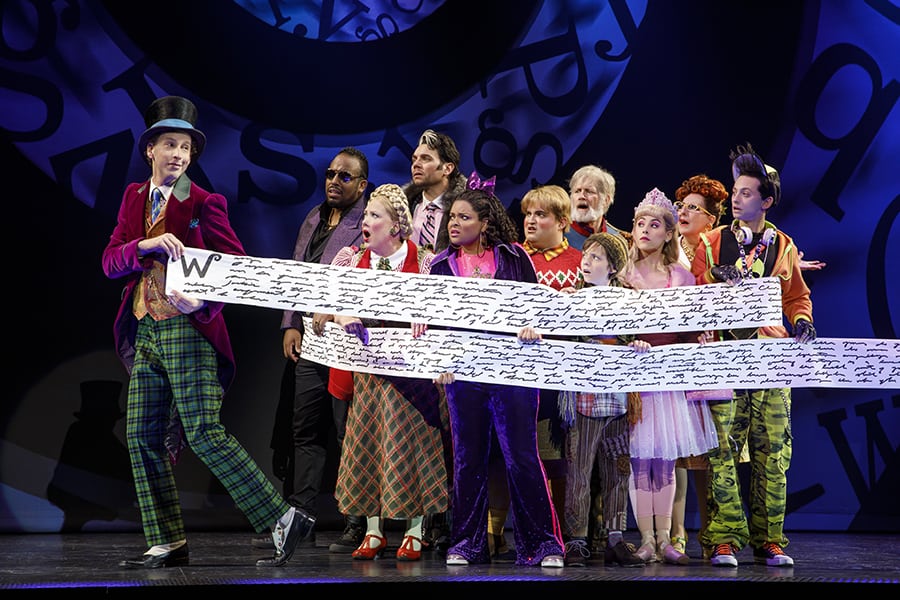 The cast of Roald Dahl’s CHARLIE AND THE CHOCOLATE FACTORY. Photo by Joan Marcus